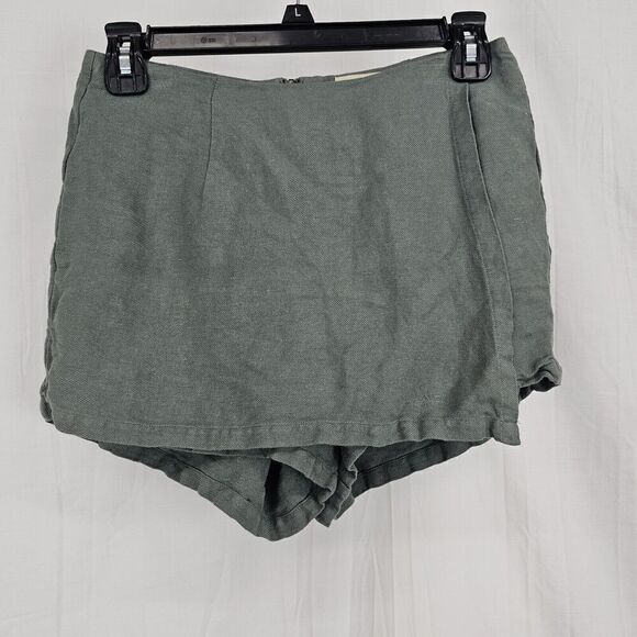 Chaser Asymmetrical Wrap Skort in Green Size XS Linen - Picture 1 of 4